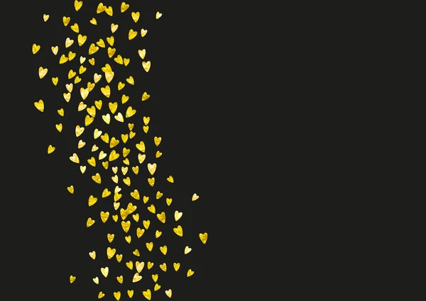Valentine Day Border Gold Glitter Sparkles February 14Th Day Vector — Stock Vector
