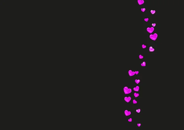 День Святого Валентина Серце Рожевим Блиском Блищить Лютого Векторне Конфетті — стоковий вектор