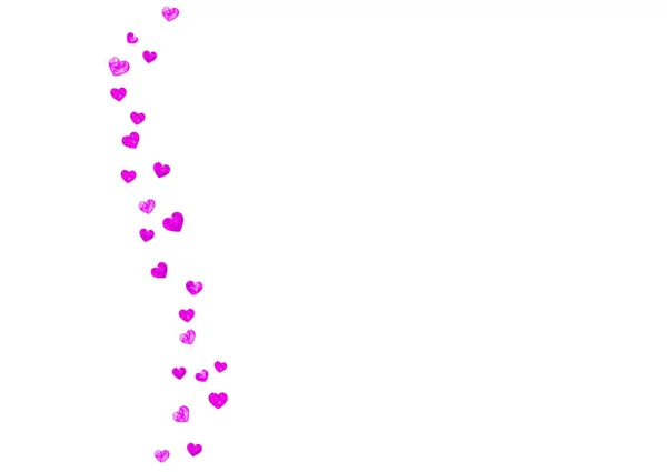 Srdeční Hranice Valentýna Růžovým Třpytem Února Vektorové Konfety Pro Šablonu — Stockový vektor
