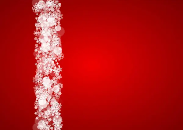 Marco Navidad Con Nieve Cayendo Sobre Fondo Rojo Colores Santa — Vector de stock