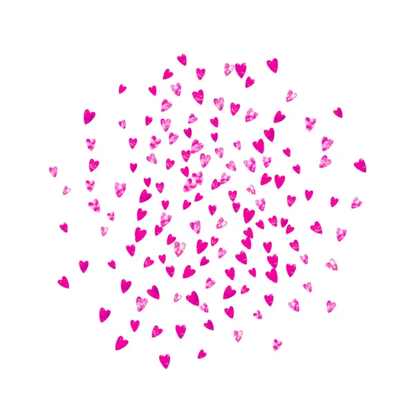 Bridal Background Pink Glitter Hearts Valentines Day Vector Confetti Hand — Stock Vector