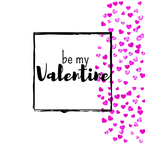 발렌틴 Vector Confetti Valentines Day Card Template 그림그리기 행사를 — 스톡 벡터