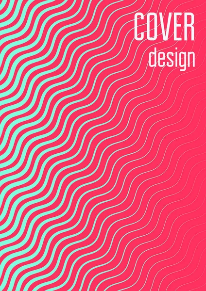 Couverture Minimale Abstraite Avec Ondes Géométriques Gradients Mise Page Tendance — Image vectorielle