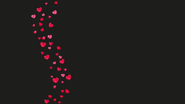 День Святого Валентина Листівка Червоними Блискучими Серцями Лютого Векторна Конфігурація — стоковий вектор