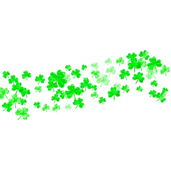 Shamrock Background Saint Patricks Day Lucky Trefoil Confetti Glitter Frame — Stock Vector