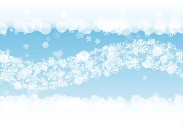 Новый Год Фон Белыми Морозными Снежинками Горизонтальный Снегопад Зимний Новый — стоковый вектор
