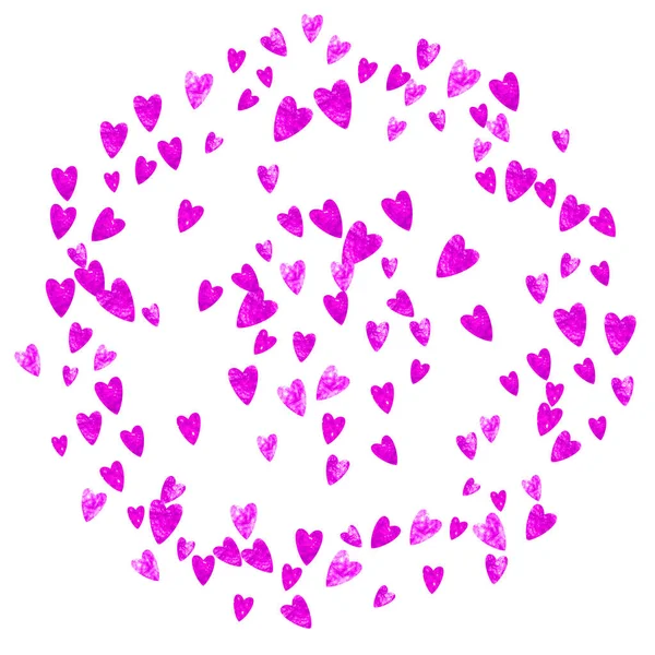 Cadre Saint Valentin Avec Des Cœurs Roses Paillettes Février Confiseries — Image vectorielle