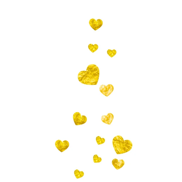 Fondo Borde Del Corazón Con Brillo Oro Día San Valentín — Vector de stock