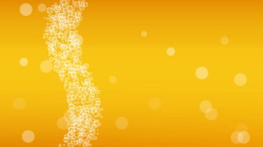 Oktoberfest geçmişi. Bira köpüğü. El yapımı bira sıçraması. Gerçekçi beyaz baloncuklu soğuk bira. Bar afişi için soğuk sıvı içecek. Oktoberfest 'li altın sürahi.