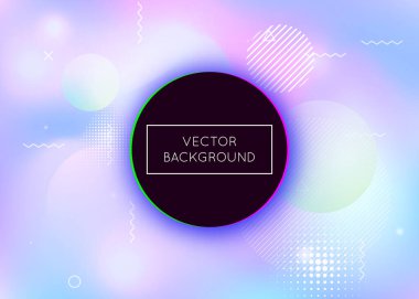 Sıvı arka planı dinamik sıvıyla şekillendirir. Memphis elementleriyle holografik bauhaus gradyanı. Broşür, ui, dergi, poster, afiş ve uygulama için grafik şablonu. Neon sıvı şekilleri arkaplan.