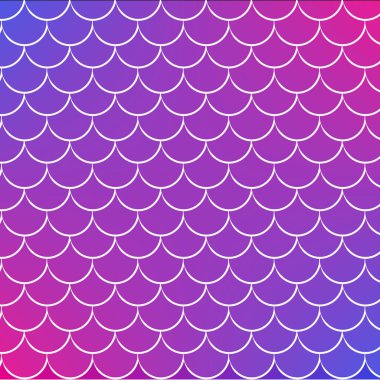 Moda eğilimli arka planda deniz kızı kuyruğu. Deniz kızı kuyruğu süsüyle kare arkaplan. Parlak renk değişimi. Balık pulu afişi ve davetiyesi. Su altı deseni. Mavi, mor, pembe renkler.