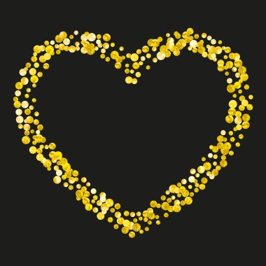 İzole edilmiş arka planda altın parıltısı konfetileri. Metalik kıvılcımlı parlak pullar. Parti daveti, düğün öncesi parti ve davetiye için altın parıltılı noktalar tasarla.