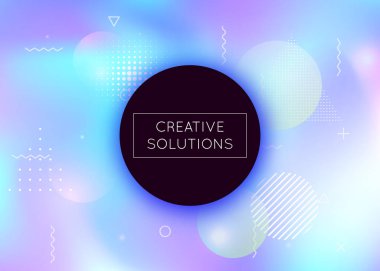 Sıvı arka planı dinamik sıvıyla şekillendirir. Memphis elementleriyle holografik bauhaus gradyanı. Broşür, ui, dergi, poster, afiş ve uygulama için grafik şablonu. Spektrum sıvı şekilleri arkaplan.