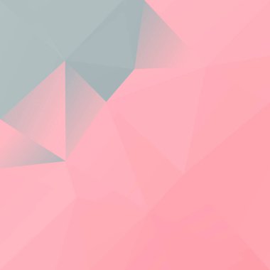 Soyut kare üçgen arkaplan. Mobil uygulama ve web için pembe ve gri çokgen arkaplan. Moda geometrik soyut afiş. Şirket broşür tasarımı. Mozaik tarzı.