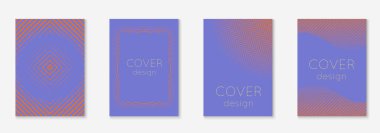Soyut kapaklar ayarlandı. Yarım ton eğimli asgari trend vektörü. Broşür, poster, broşür ve davetiye için geometrik gelecek şablonu. Minimalist renkli kapak. EPS 10 illüstrasyonunu özetle.