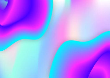 Sıvı elementler. Modern modayla birlikte holografik 3d arkaplan. Canlı gradyan örgüsü. Neon raporu, dergi kompozisyonu. Dinamik şekilleri ve sıvısı olan sıvı elementler.