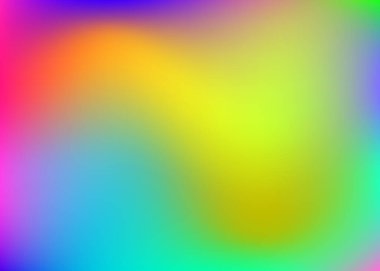 Holografik soyut arkaplan. Gradyan örgülü minimum holografik arkaplan. 90 'lar, 80' ler modası. Kitap, yıllık, mobil arayüz, web uygulaması için Pearlescent grafik şablonu.