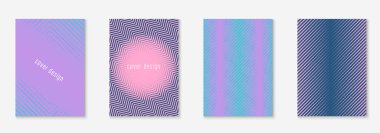 Minimum moda kaplama şablonu ayarlandı. Yarım tonlu fütürist düzen. Kitap, katalog ve yıllık için geometrik kapak şablonu. Minimalist renkli gradyanlar. Soyut iş illüstrasyonu.