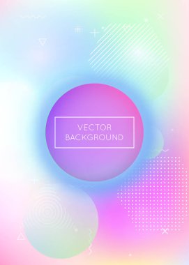 Sıvı şekilli holografik arkaplan. Memphis sıvı elementleriyle dinamik Bauhaus gradyanı. Kitap için grafiksel şablon, yıllık, mobil arayüz, web uygulaması. Floresan holografik arkaplan.