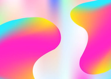 Sıvı arkaplan. Canlı gradyan örgüsü. Psikedelik duvar kağıdı, kitap tasarımı. Modern modayla birlikte holografik 3d arkaplan. Sıvı dinamik elementler ve şekillerle akışkan arkaplan.