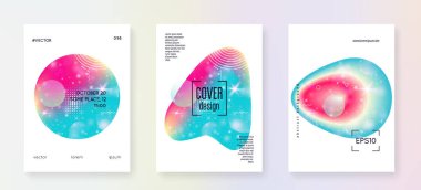 Yaz müziği. Akışkan holografik gradyan şekil ve çizgi. Elektronik ses. Gece dansı tatili. Tekno şov için soyut sunum şablonu ayarlandı. Yaz müzik festivali afişi ve broşürü.