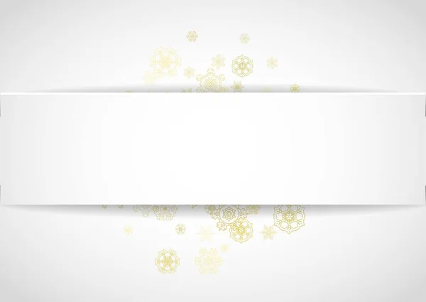 Beyaz Yatay Arkaplanda Parlak Kar Taneleri Çerçevesi Kağıt Noel Yeni — Stok Vektör
