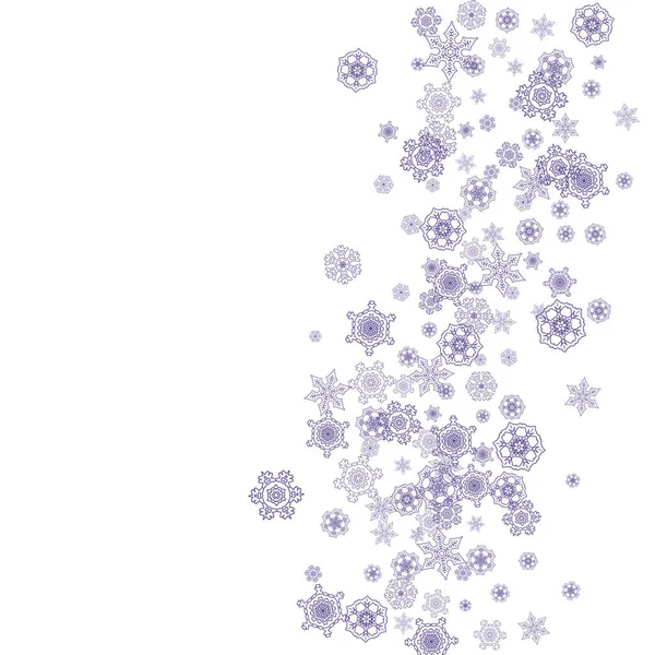 Fallande Snö Med Ultravioletta Snöflingor Vintergräns För Flygblad Presentkort Inbjudan — Stock vektor