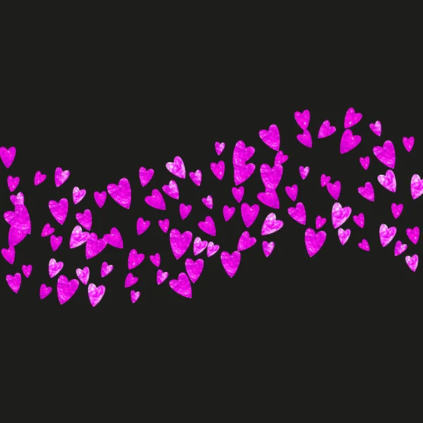 Heart Frame Valentines Day Pink Glitter February 14Th Day Vector — Stock Vector