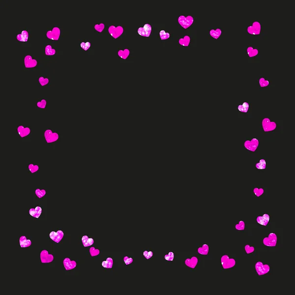ピンクの輝きの心を持つブライダル背景 バレンタインデー ベクトル コンフェッティ 手描きの質感 チラシ 特別なビジネスオファー プロモーションのための愛のテーマ ハートのブライダル背景テンプレート — ストックベクタ