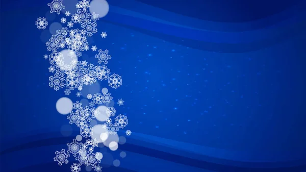 Granica Nowego Roku Niebieskim Tle Poziomy Motyw Zimowy Boże Narodzenie — Wektor stockowy