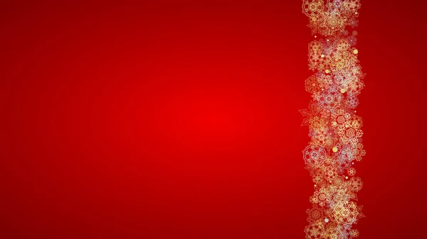 Neve Natale Sfondo Rosso Cornice Glitter Banner Invernali Buono Regalo — Vettoriale Stock