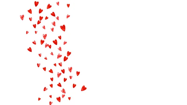 Fondo Confeti Corazón Con Brillo Rosa Día San Valentín Marco — Archivo Imágenes Vectoriales