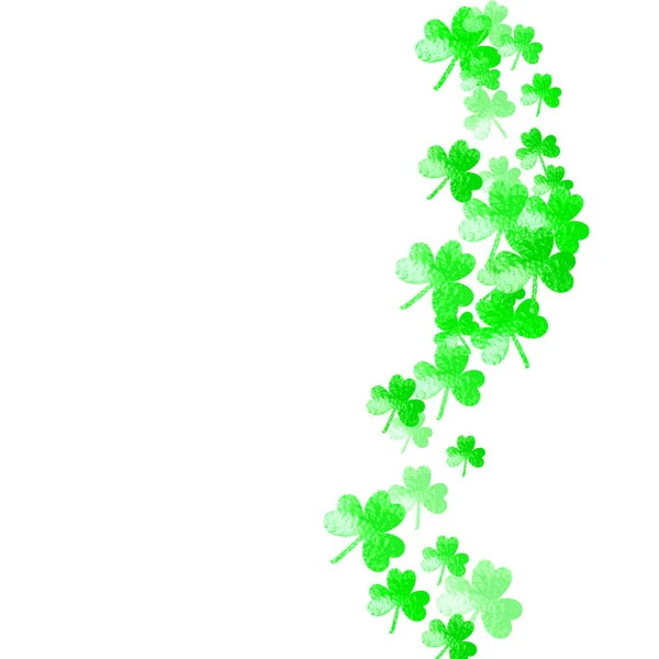 stock vector Shamrock background for Saint Patricks Day. Lucky trefoil confetti. Glitter frame of clover leaves.	 Template for poster, gift certificate, banner. Festive shamrock background.