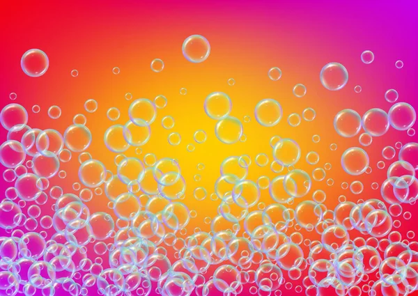 Mousse Bain Sur Fond Dégradé Bulles Eau Réalistes Mousse Liquide — Image vectorielle