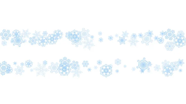 Winter Frame Blue Snowflakes Christmas New Year Celebration Horizontal Winter — Stock Vector