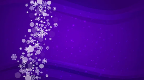 Zimní Rám Ultrafialovými Vločkami Novoroční Pozadí Sněhová Hranice Pro Letáky — Stockový vektor