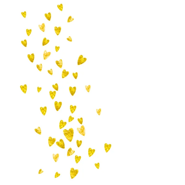 Cornice Cuore San Valentino Con Brillantini Oro Febbraio Coriandoli Vettoriali — Vettoriale Stock