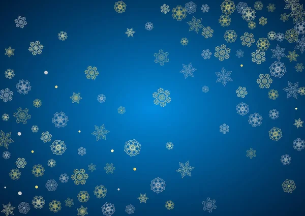 Cadre Nouvel Avec Des Flocons Neige Sur Fond Bleu Cadre — Image vectorielle