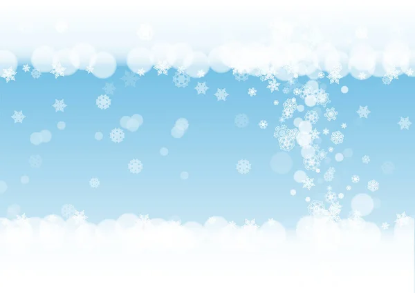 Новый Год Фон Белыми Морозными Снежинками Горизонтальный Снегопад Зимний Новый — стоковый вектор