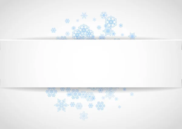 Marco Nieve Sobre Fondo Papel Blanco Navidad Horizontal Feliz Año — Archivo Imágenes Vectoriales