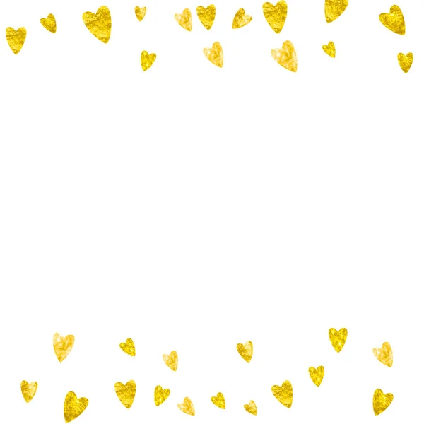 Καρδιά Κομφετί Φόντο Χρυσό Glitter Ημέρα Του Αγίου Βαλεντίνου Διανυσματικό — Διανυσματικό Αρχείο