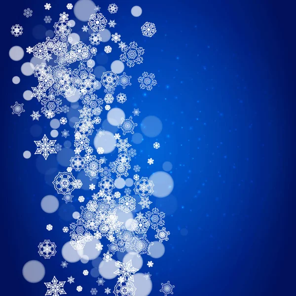 Sneeuwvlok Grens Voor Kerstmis Nieuwjaar Viering Vakantie Sneeuwvlok Rand Blauwe — Stockvector