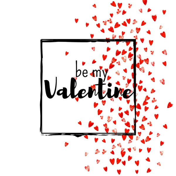 발렌틴 카드에 반짝이는 Vector Confetti Valentines Day Card Template 그림그리기 — 스톡 벡터