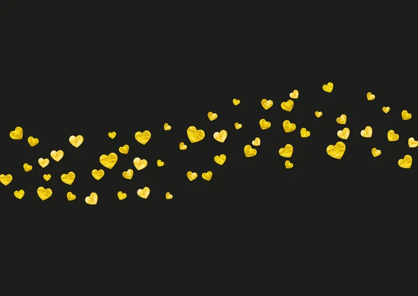 Valentinstagskarte Mit Goldenen Glitzerherzen Februar Vektor Konfetti Für Valentinstag Kartenvorlage — Stockvektor