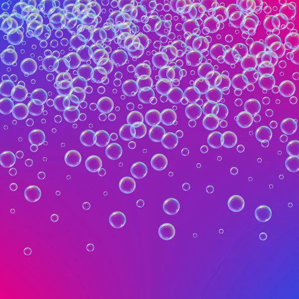 Koupelová Pěna Pozadí Gradientu Realistické Vodní Bubliny Chladná Duhová Kapalina — Stockový vektor