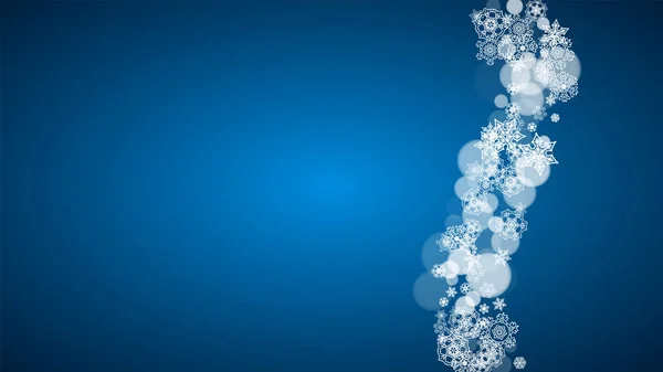 Nieuwjaarssneeuw Blauwe Achtergrond Winter Thema Horizontale Kerst Nieuwjaarssneeuw Achtergrond Voor — Stockvector