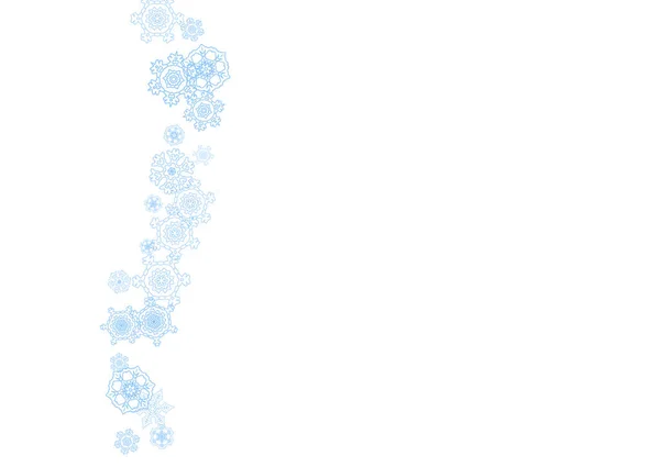 Winter Frame Blue Snowflakes Christmas New Year Celebration Horizontal Winter — Stock Vector