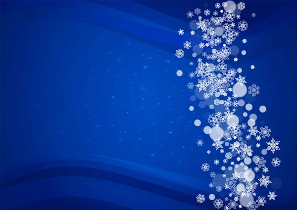 Nový Rok Sníh Modrém Pozadí Zimní Téma Horizontální Vánoce Nový — Stockový vektor