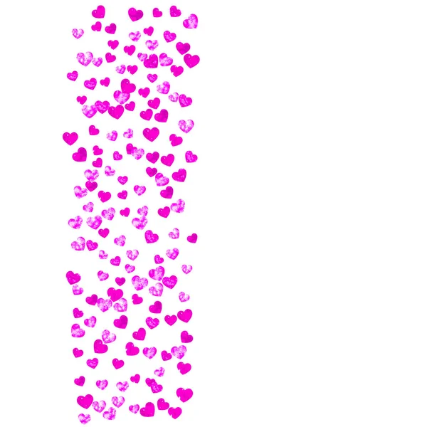 Hartframe Voor Valentijnsdag Met Roze Glitter Februari Dag Vector Confetti — Stockvector