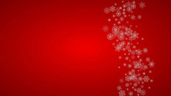 Vánoční Pozadí Stříbrnými Sněhové Vločky Jiskry Horizontální Novoroční Vánoční Zázemí — Stockový vektor